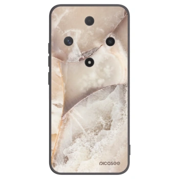 Picasee silikonowe czarne etui na Honor Magic6 Lite 5G - Cream marble