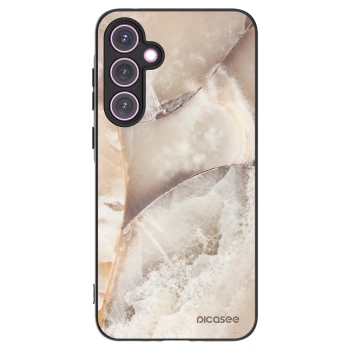 Picasee silikonowe czarne etui na Samsung Galaxy A35 5G A356B - Cream marble