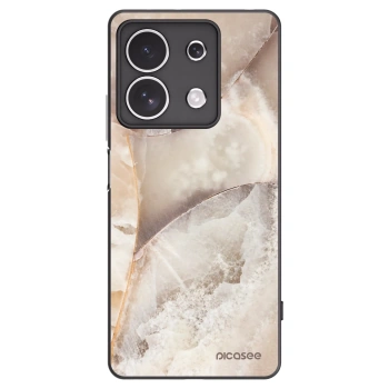 Picasee silikonowe czarne etui na Xiaomi Redmi Note 13 4G - Cream marble
