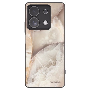 Picasee silikonowe czarne etui na Xiaomi Redmi Note 13 Pro 4G - Cream marble