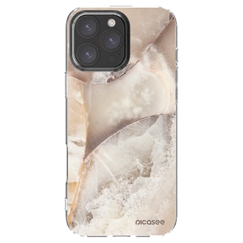 Picasee silikonowe przeźroczyste etui na Apple iPhone 16 Pro Max - Cream marble