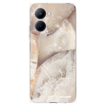 Picasee silikonowe przeźroczyste etui na Realme C33 (2023) - Cream marble