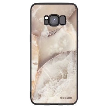 Picasee silikonowe czarne etui na Samsung Galaxy S8 G950F - Cream marble