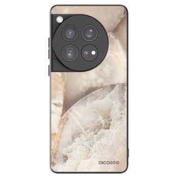 Picasee silikonowe czarne etui na OnePlus 12 5G - Cream marble