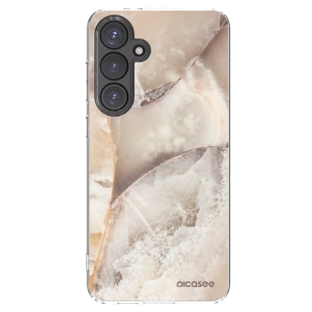 Picasee silikonowe przeźroczyste etui na Samsung Galaxy S24 FE S721B - Cream marble