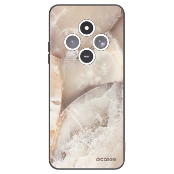 Picasee silikonowe czarne etui na Xiaomi Redmi 14C - Cream marble
