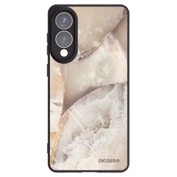 Picasee silikonowe czarne etui na Samsung Galaxy S25 Edge 5G - Cream marble