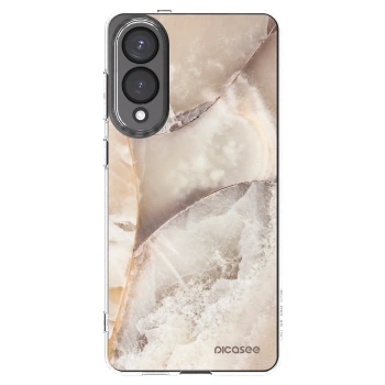 Picasee silikonowe przeźroczyste etui na Samsung Galaxy S25 Edge 5G - Cream marble