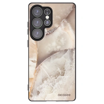 Picasee silikonowe czarne etui na Samsung Galaxy S25 Ultra 5G - Cream marble
