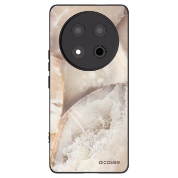 Picasee silikonowe czarne etui na Honor Magic7 Lite 5G - Cream marble