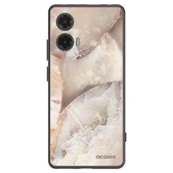 Picasee silikonowe czarne etui na Motorola Moto G35 5G - Cream marble