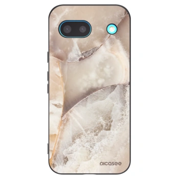 Picasee silikonowe czarne etui na Google Pixel 8a - Cream marble
