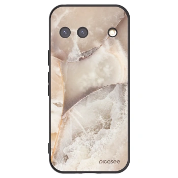 Picasee silikonowe czarne etui na Google Pixel 9 - Cream marble