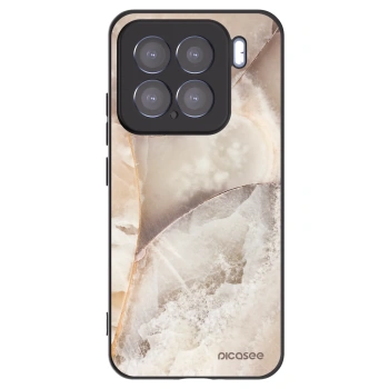 Picasee silikonowe czarne etui na Xiaomi 15 - Cream marble