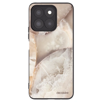 Picasee silikonowe czarne etui na Honor X8c - Cream marble