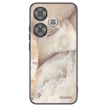 Picasee silikonowe czarne etui na Xiaomi Poco F6 - Cream marble