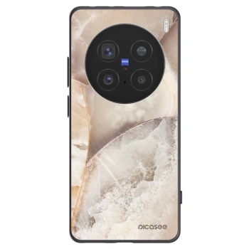 Picasee silikonowe czarne etui na Vivo X200 Pro - Cream marble