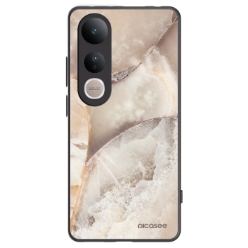 Picasee silikonowe czarne etui na Vivo V50 Lite 5G - Cream marble