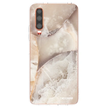Picasee silikonowe przeźroczyste etui na Huawei P30 - Cream marble