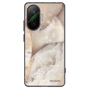 Picasee silikonowe czarne etui na Xiaomi Poco F7 Pro 5G - Cream marble