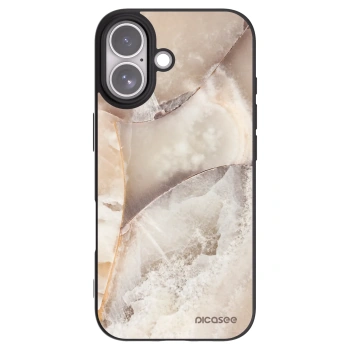 Picasee silikonowe czarne etui na Apple iPhone 17 - Cream marble