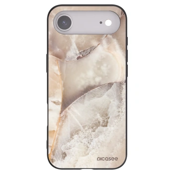 Picasee silikonowe czarne etui na Apple iPhone Air - Cream marble