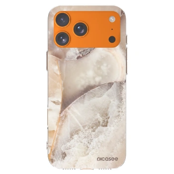 Picasee silikonowe przeźroczyste etui na Apple iPhone 17 Pro Max - Cream marble