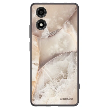 Picasee silikonowe czarne etui na Motorola Moto E14 - Cream marble