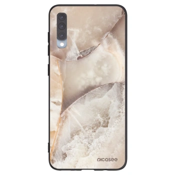 Picasee silikonowe czarne etui na Samsung Galaxy A70 A705F - Cream marble