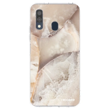 Picasee silikonowe przeźroczyste etui na Samsung Galaxy A40 A405F - Cream marble