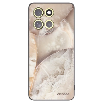 Picasee silikonowe czarne etui na Motorola Moto G86 5G - Cream marble