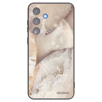 Picasee silikonowe czarne etui na Samsung Galaxy S25 FE 5G - Cream marble