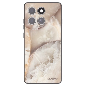 Picasee silikonowe czarne etui na Motorola Edge 60 Fusion - Cream marble