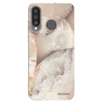 Picasee silikonowe przeźroczyste etui na Huawei P30 Lite - Cream marble