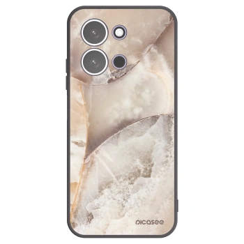 Picasee silikonowe czarne etui na Xiaomi Redmi 15C 5G - Cream marble