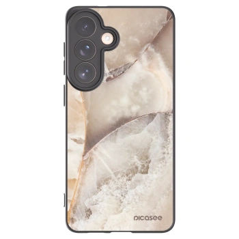 Picasee silikonowe czarne etui na Samsung Galaxy S26+ - Cream marble