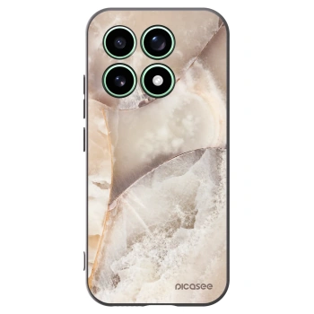 Picasee silikonowe czarne etui na Xiaomi 17 - Cream marble