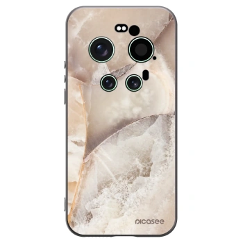 Picasee silikonowe czarne etui na Xiaomi 17 Ultra - Cream marble