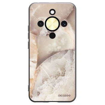 Picasee silikonowe czarne etui na Honor Magic8 Lite 5G - Cream marble