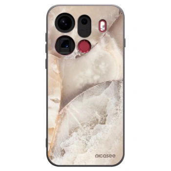 Picasee silikonowe czarne etui na OPPO Find X9 Pro - Cream marble