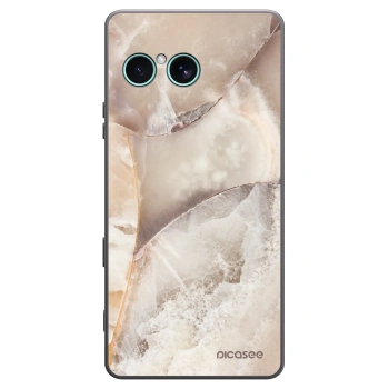Picasee silikonowe czarne etui na Sony Xperia 10 VII - Cream marble