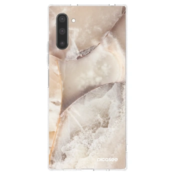 Picasee silikonowe przeźroczyste etui na Samsung Galaxy Note 10 N970F - Cream marble