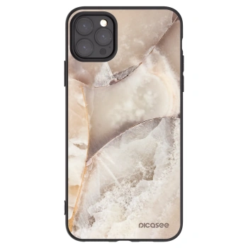 Picasee silikonowe czarne etui na Apple iPhone 11 Pro Max - Cream marble