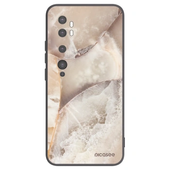 Picasee silikonowe czarne etui na Xiaomi Mi Note 10 (Pro) - Cream marble