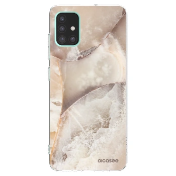 Picasee silikonowe przeźroczyste etui na Samsung Galaxy A51 A515F - Cream marble