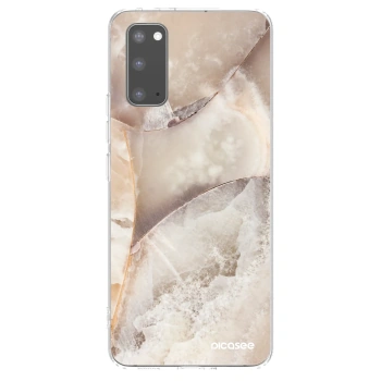 Picasee silikonowe przeźroczyste etui na Samsung Galaxy S20 G980F - Cream marble