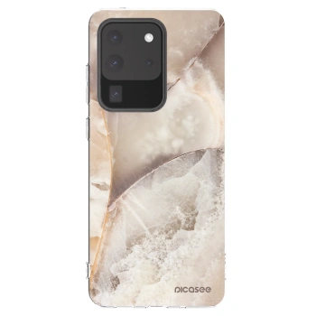 Picasee silikonowe przeźroczyste etui na Samsung Galaxy S20 Ultra 5G G988F - Cream marble