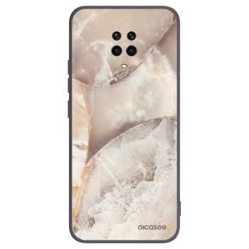 Picasee silikonowe czarne etui na Xiaomi Redmi Note 9 Pro - Cream marble
