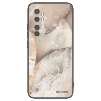 Picasee silikonowe czarne etui na Xiaomi Mi Note 10 Lite - Cream marble