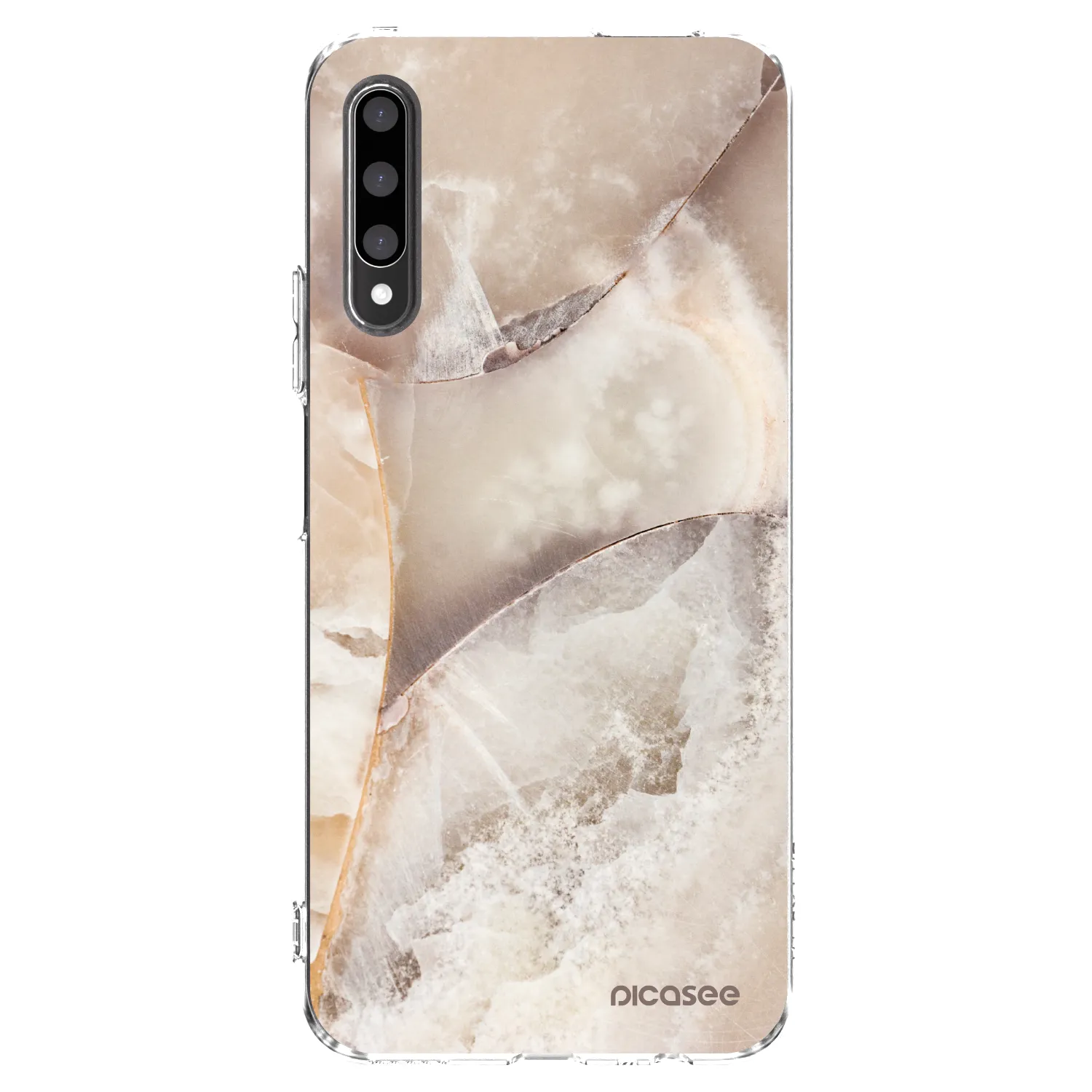 Picasee silikonowe przeźroczyste etui na Honor 9X Pro - Cream marble